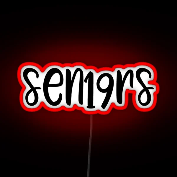 Seniors 19 Cursive RGB Neon Sign