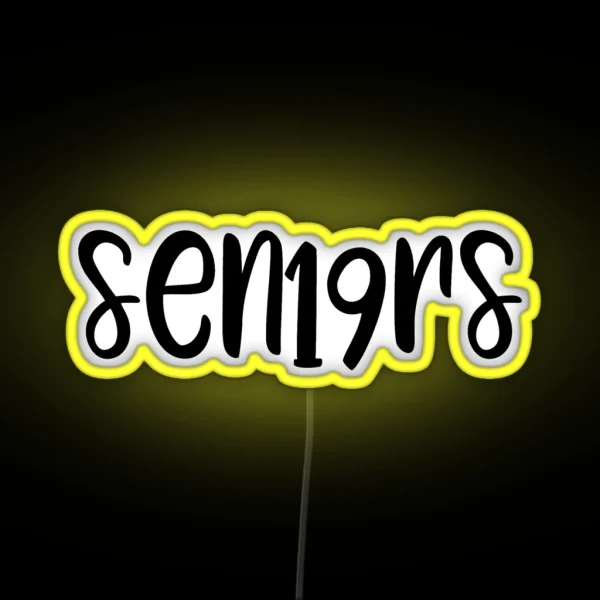 Seniors 19 Cursive RGB Neon Sign