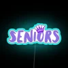 Vibrant RGB neon senior citizen lounge bar pub decor accents