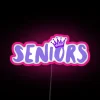 Vintage Retro Senior Citizen RGB Multicolor Neon Bar Sign