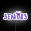 Vibrant Seniors RGB Neon Sign with Colorful Letters Illumination Interior Design