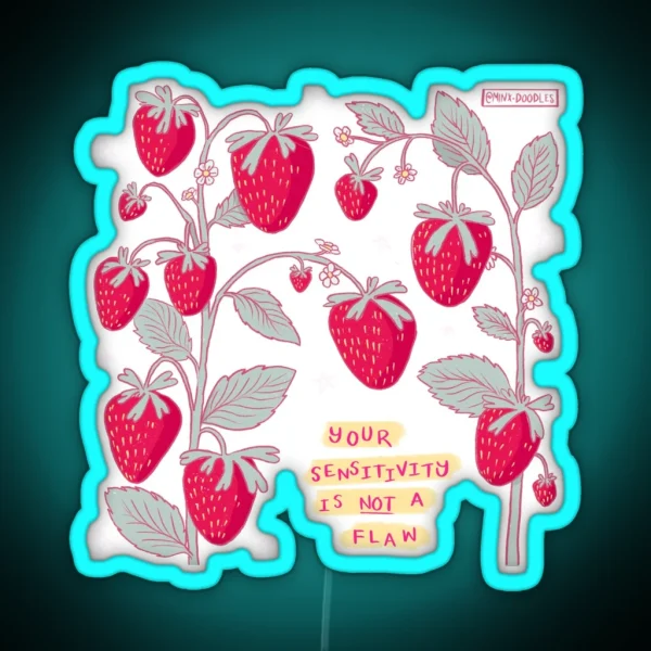 Sensitive Strawberry RGB Neon Sign
