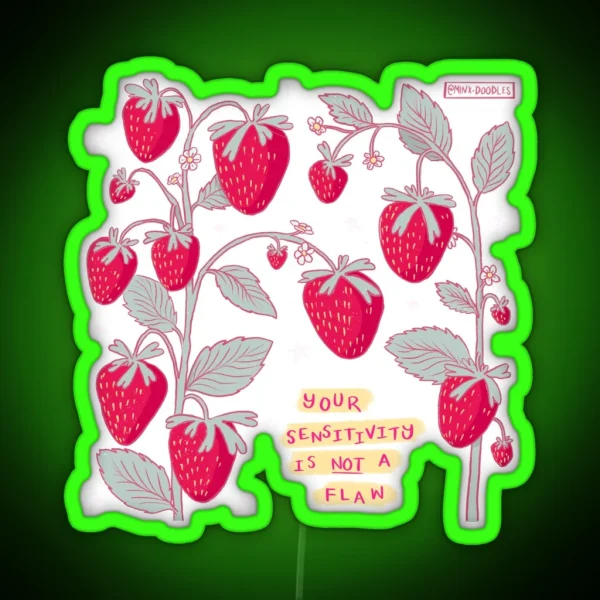 Sensitive Strawberry RGB Neon Sign