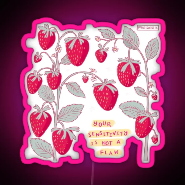 Sensitive Strawberry RGB Neon Sign