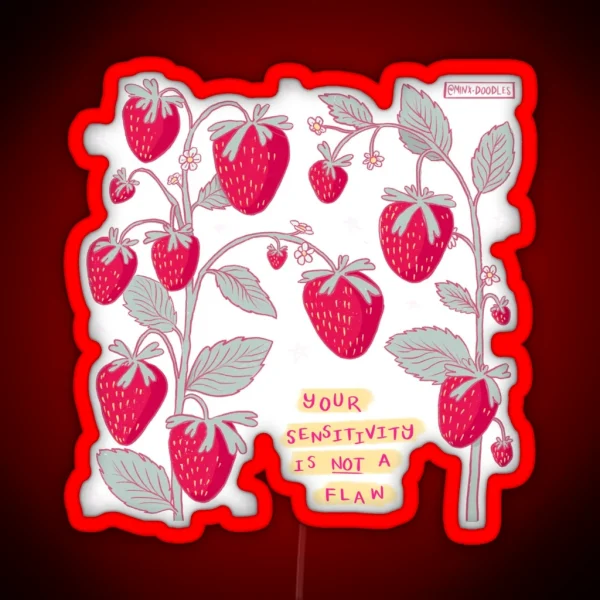 Sensitive Strawberry RGB Neon Sign