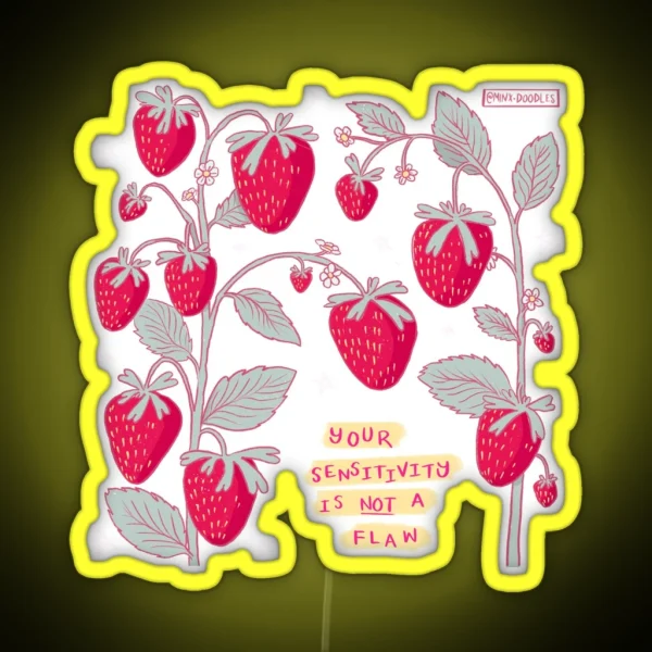 Sensitive Strawberry RGB Neon Sign