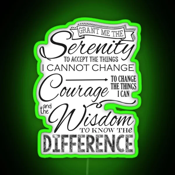 Serenity Prayer Chalk Typography RGB Neon Sign