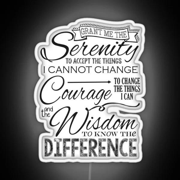 Serenity Prayer Chalk Typography RGB Neon Sign