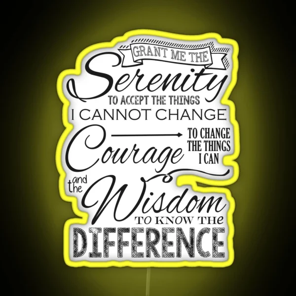 Serenity Prayer Chalk Typography RGB Neon Sign