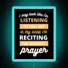 Colourful humorous serenity prayer neon light sign for AA meetings