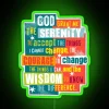 Original Serenity Prayer Graphic Design Neon Sign for Spiritual Home Decor