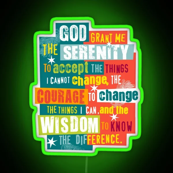 Serenity Prayer Original Graphic Design RGB Neon Sign