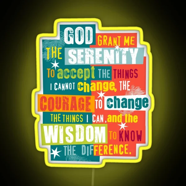 Serenity Prayer Original Graphic Design RGB Neon Sign