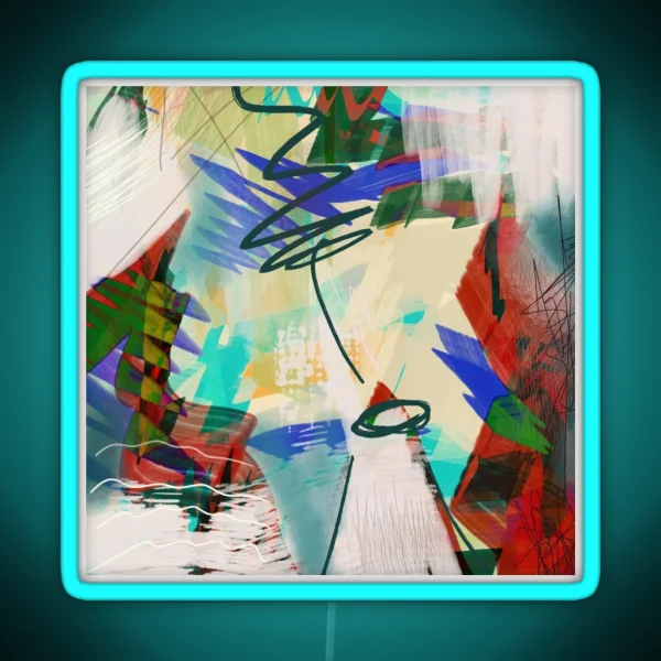 Setting It Aside Colorful Chaos Chaotic Abstract RGB Neon Sign