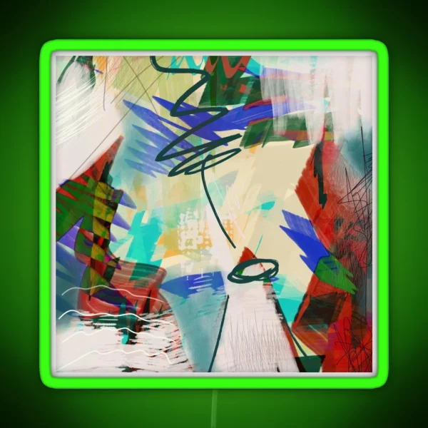Setting It Aside Colorful Chaos Chaotic Abstract RGB Neon Sign