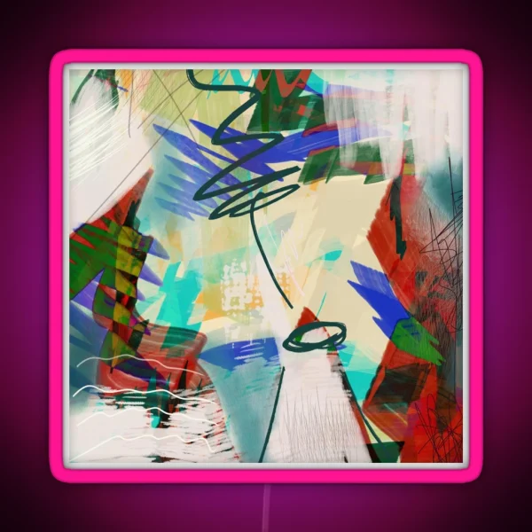 Setting It Aside Colorful Chaos Chaotic Abstract RGB Neon Sign