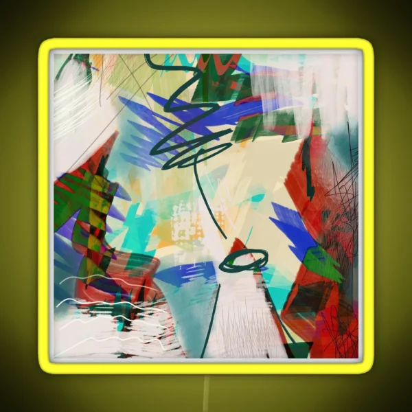 Setting It Aside Colorful Chaos Chaotic Abstract RGB Neon Sign