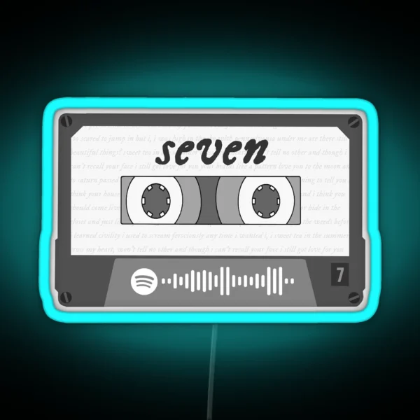 Seven Cassette Tape RGB Neon Sign