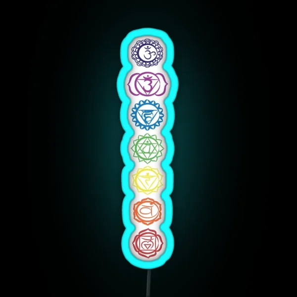 Seven Chakra Symbols RGB Neon Sign