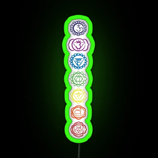 Seven Chakra Symbols RGB Neon Sign