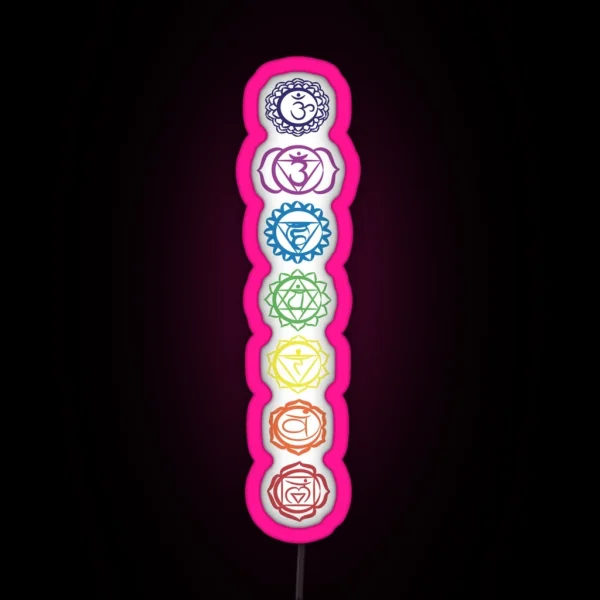 Seven Chakra Symbols RGB Neon Sign