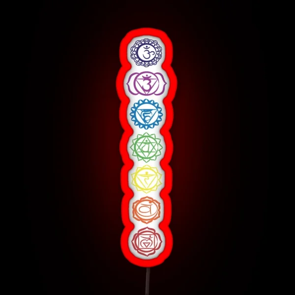 Seven Chakra Symbols RGB Neon Sign