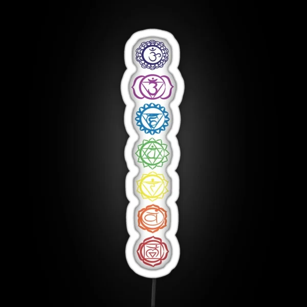 Seven Chakra Symbols RGB Neon Sign