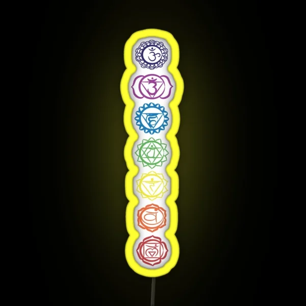 Seven Chakra Symbols RGB Neon Sign