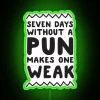 RGB Neon Sign with Humorous Quote About Wordplay and Puns