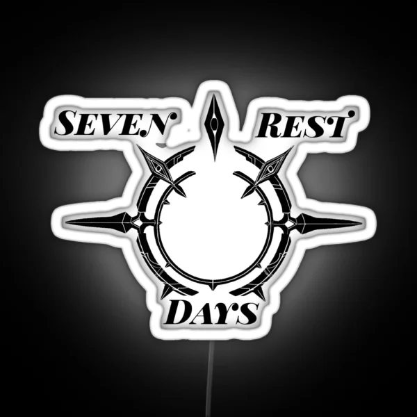 Seven Rest Days Sunday Halo Design RGB Neon Sign