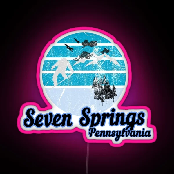 Seven Springs Pennsylvania Usa Winter Ski Resort RGB Neon Sign