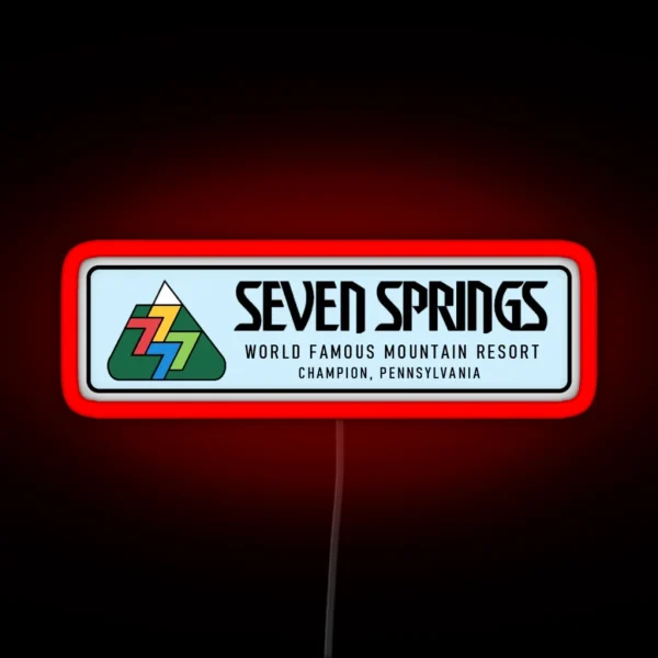 Seven Springs Vintage Logo 1980s RGB Neon Sign