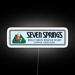 Seven Springs Vintage Logo 1980s RGB Neon Sign