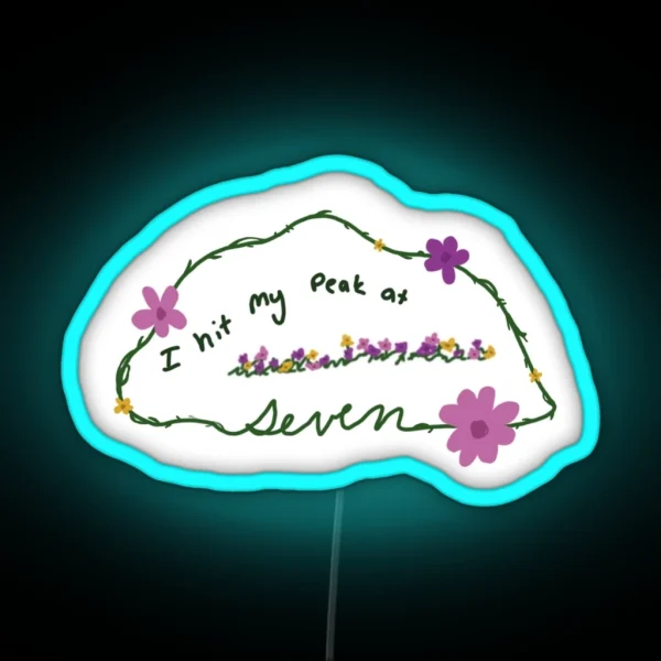 Seven Taylor Swift Lyrics With Flowers RGB Neon Sign