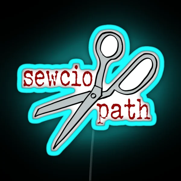Sewciopath With Scissors RGB Neon Sign