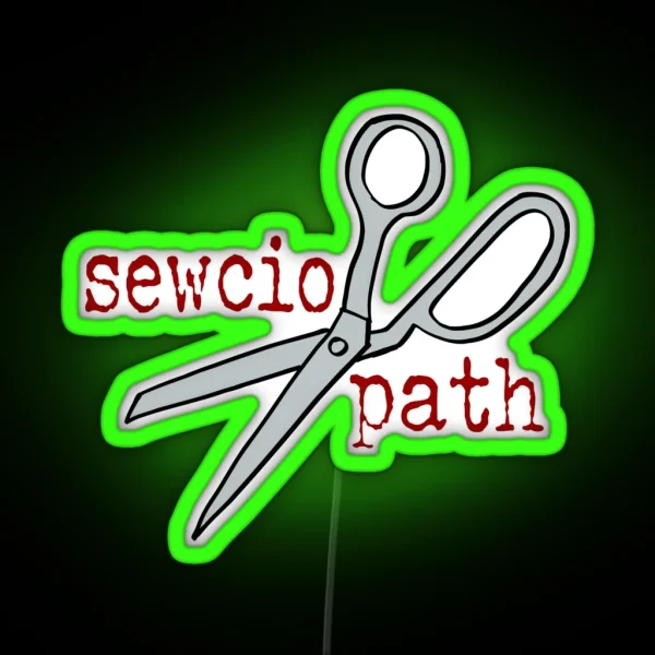 Sewciopath With Scissors RGB Neon Sign