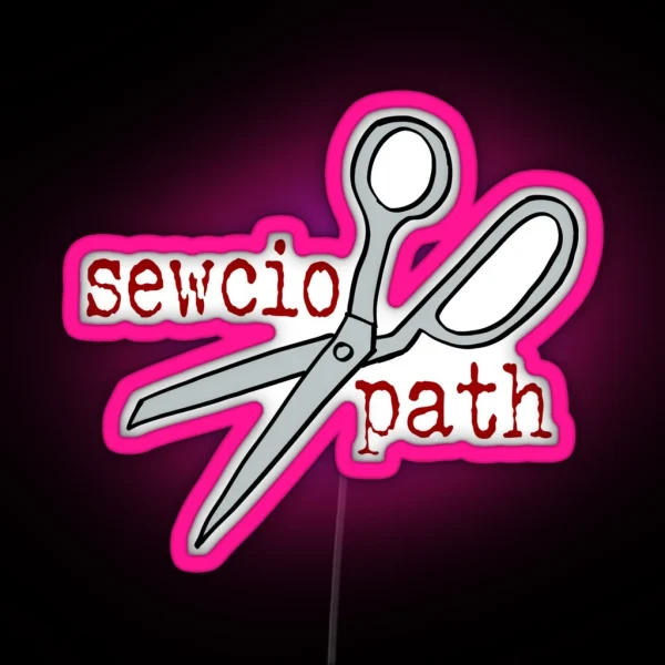 Sewciopath With Scissors RGB Neon Sign