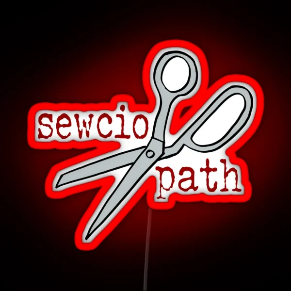 Sewciopath With Scissors RGB Neon Sign