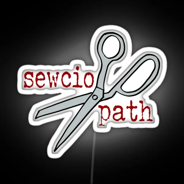 Sewciopath With Scissors RGB Neon Sign