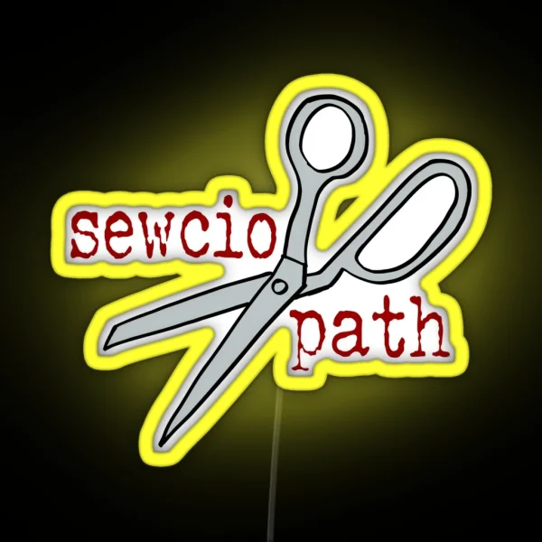 Sewciopath With Scissors RGB Neon Sign