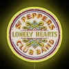 Vintage inspired LED sign featuring iconic Sgt Pepper's band design neon