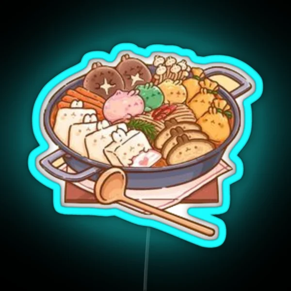 Shabu Shabu Food Illustration RGB Neon Sign