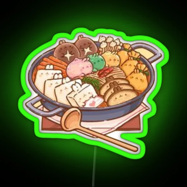 Shabu Shabu Food Illustration RGB Neon Sign