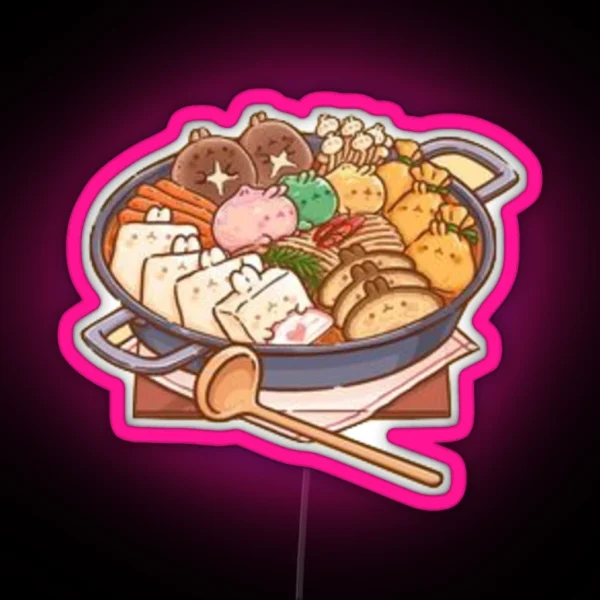 Shabu Shabu Food Illustration RGB Neon Sign