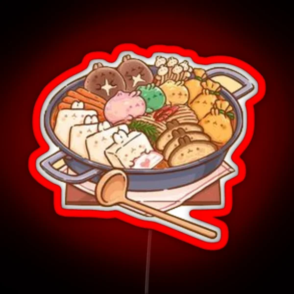 Shabu Shabu Food Illustration RGB Neon Sign