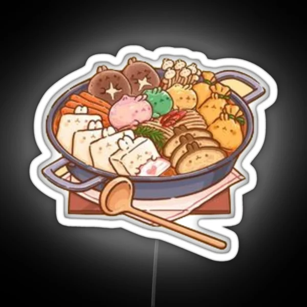 Shabu Shabu Food Illustration RGB Neon Sign