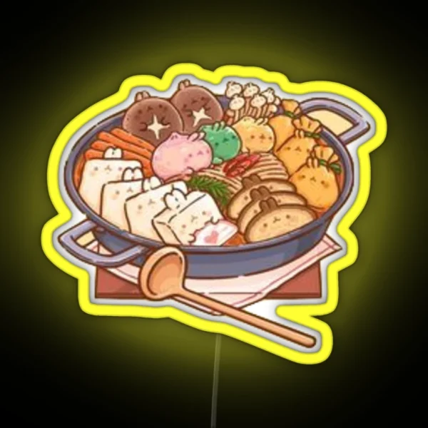 Shabu Shabu Food Illustration RGB Neon Sign