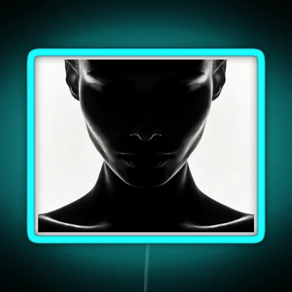 Shades Of Intrigue Dark Feminine Mystique Art RGB Neon Sign
