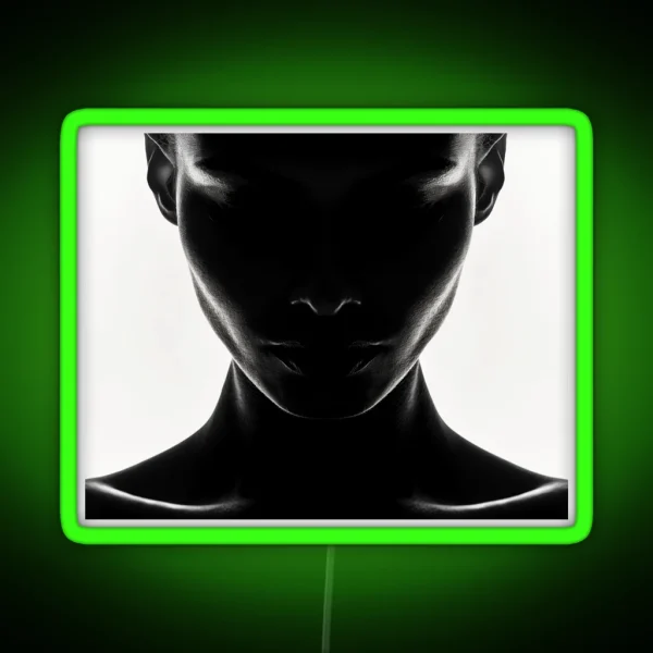 Shades Of Intrigue Dark Feminine Mystique Art RGB Neon Sign