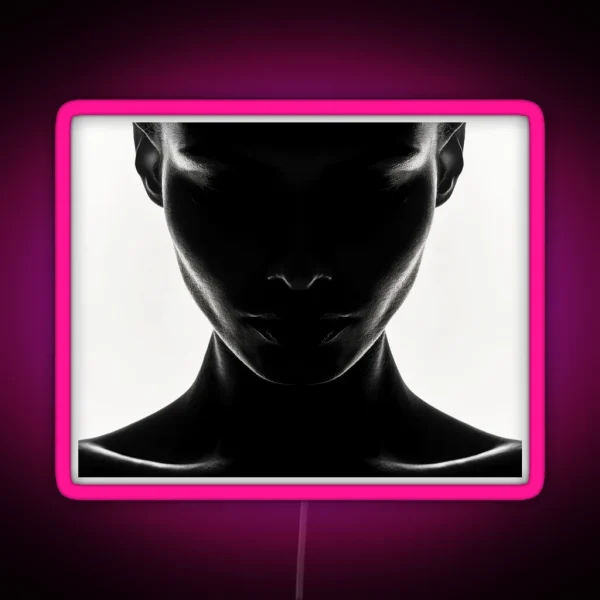 Shades Of Intrigue Dark Feminine Mystique Art RGB Neon Sign